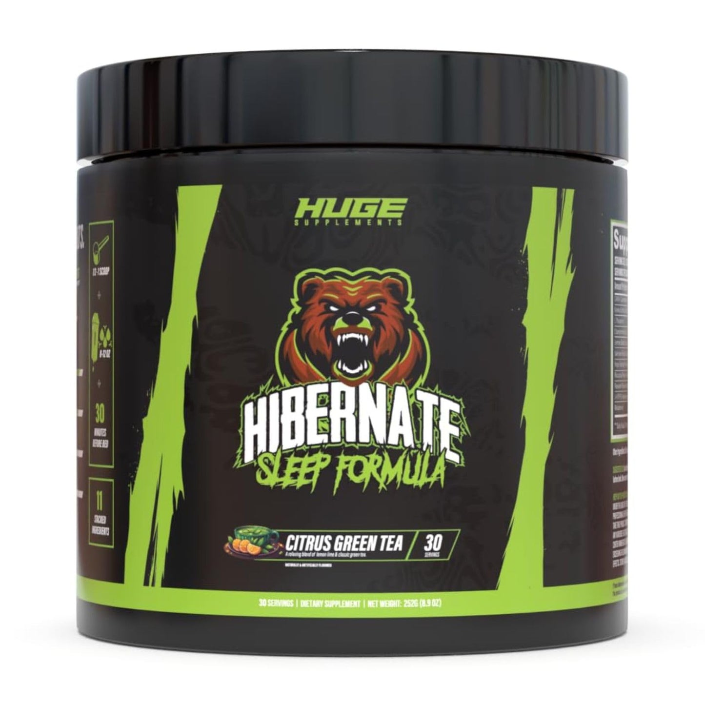 Hibernate Sleep Supplement, Complete & Optimally Dosed Sleep Recovery Formula, Relax & Unwind, Includes GABA, Valerian Root, Melatonin, 5-HTP & More (30 Servings) (BlackBerry Lemonade)