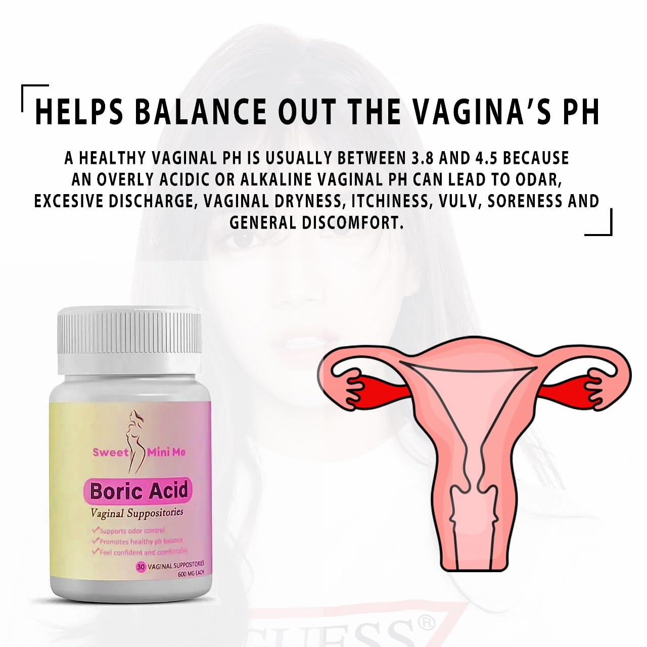 Sweet Mini Me 600mg Boric Acid Suppositories – Natural Vaginal Health Support for Women – pH Balance, Odor & Itch Relief – 30 Count Capsules Generic buy australia supplements