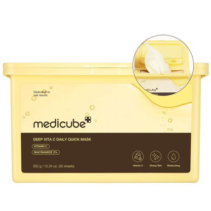 medicube Deep Vita C Daily Quick Sheet Masks, 30 Sheet, Value Size medicube