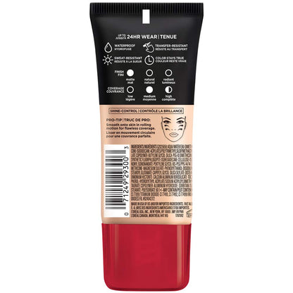 L'Oreal Paris Cosmetics Makeup Infallible Pro-Matte Liquid Longwear Foundation, Shell Beige, 1 fl oz. L'Oreal Paris