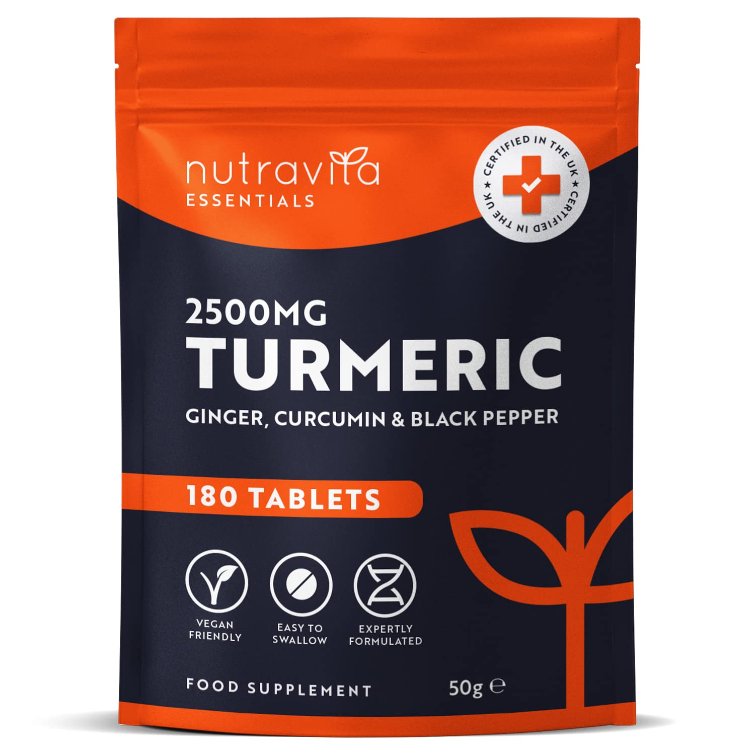 Nutravita Turmeric Tablets 2500mg with Black Pepper & Ginger - 180 High Strength Tumeric Nutravita buy australia supplements