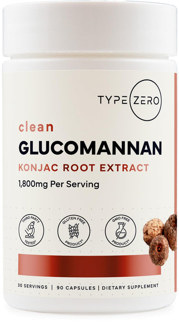 Type Zero Clean Glucomannan Konjac Root Extract (90 Capsules)(1,800 MG Per Serving) - 30 Servings, Non-GMO, Gluten Free Type Zero buy australia supplements