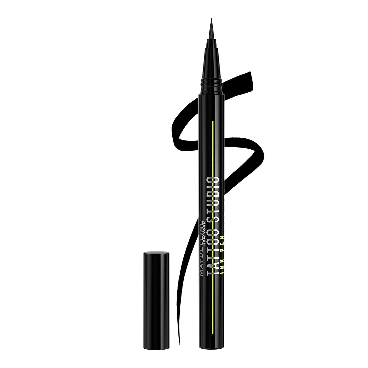 Maybelline Tattoo Studio Ink Pen Eyeliner, Waterproof & Smudge Resistant Liner, Up to 24 Hours Eye Makeup Wear, Jet Black, 1 Count MAYBELLINE