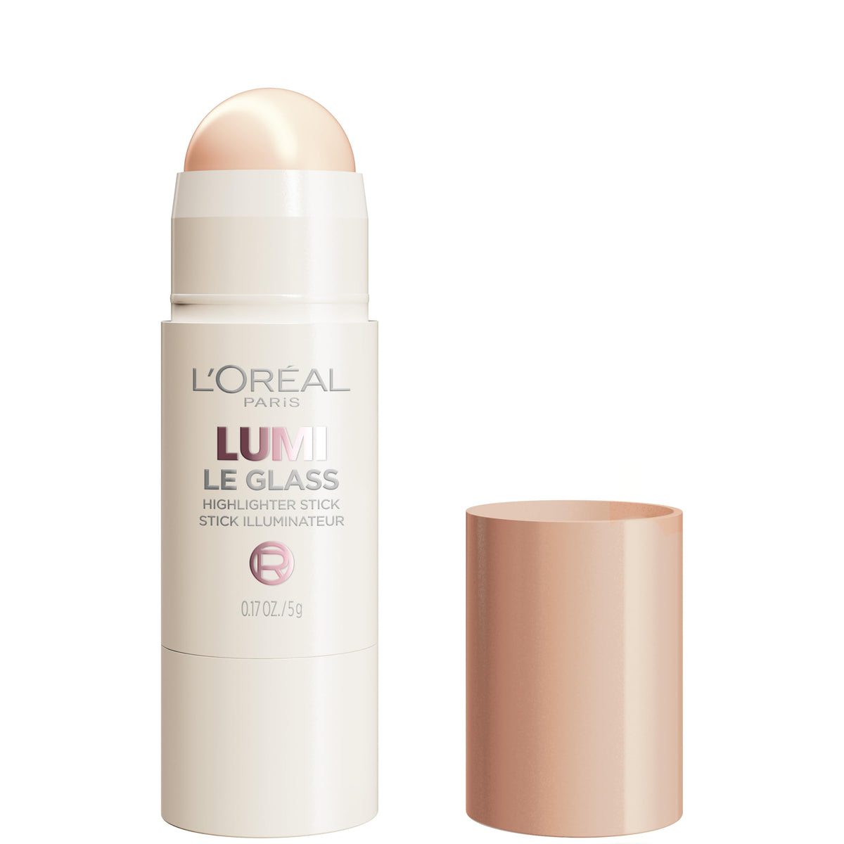 L'Oreal Paris True Match Lumi Le Glass Highlighter Stick, Reflective, Translucent, Glassy Highlighter for Face and Body, 610 Glassy Pearl Eclat, 0.17 Oz L'Oreal Paris