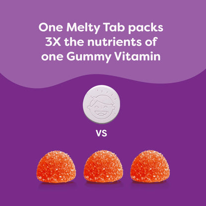 Renzo's Picky Eater Kids Multivitamin with Iron - Dissolvable Kids Vitamins with Iron, Zinc, Vitamin C, Vitamin D, E & K, Sugar-Free Melty Tabs, Orange Flavor Renzo's
