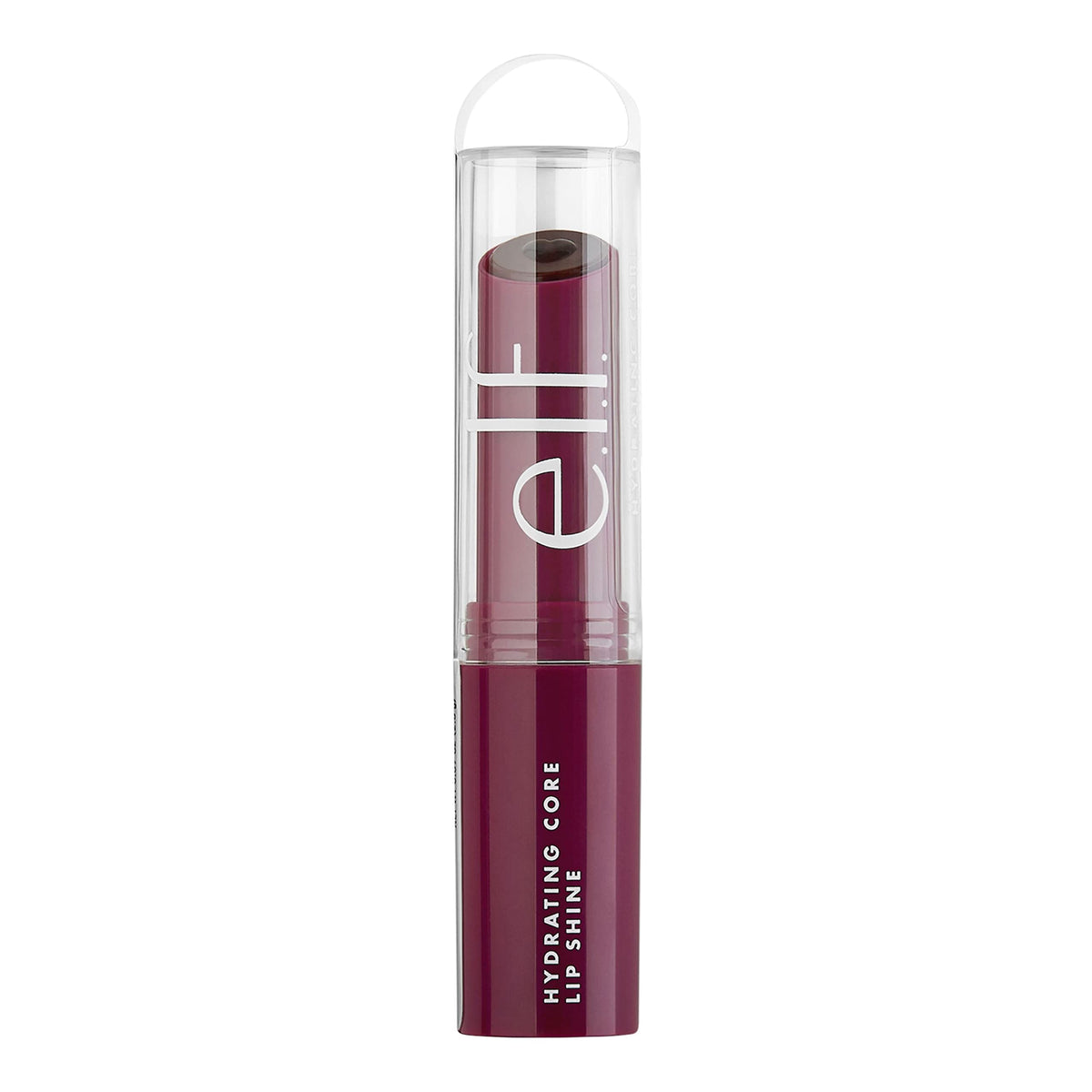 e.l.f. Hydrating Core Lip Shine with Shea Butter & Vitamin E, Tinted Lip Balm for A Smooth, Glossy Finish & Long-Lasting Moisture, Ecstatic Deep Berry e.l.f.