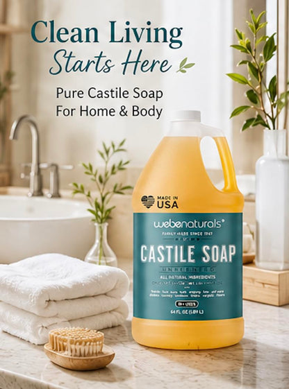 WEBE Naturals Pure Unscented Castile Soap Refill, 64 Oz WEBE