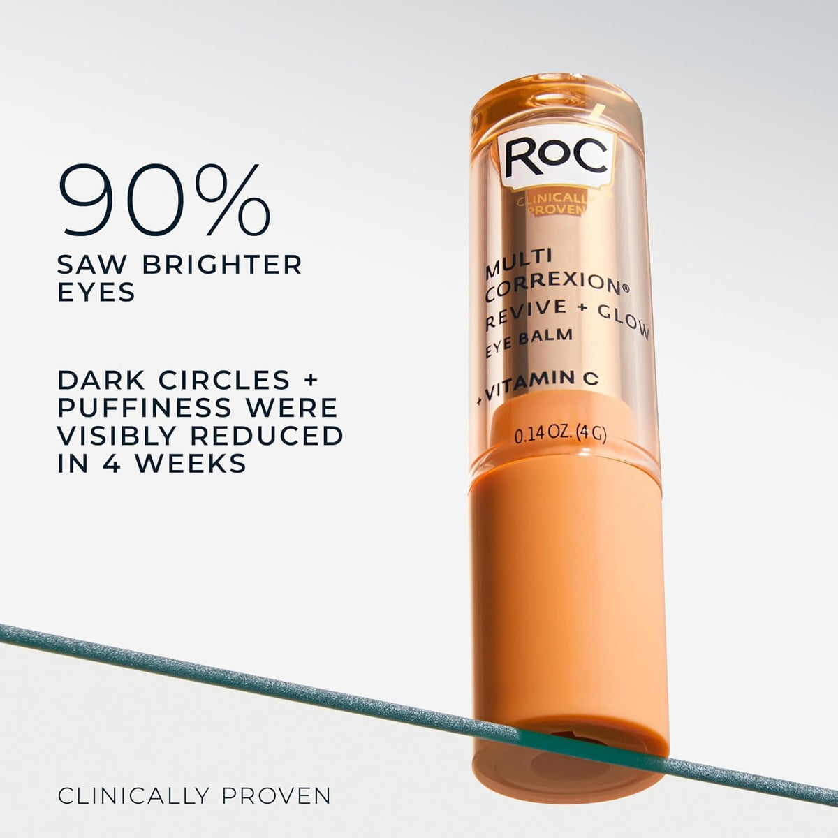 RoC Multi Correxion Revive + Glow Eye Balm with Vitamin C (0.14 oz) + Retinol Eye Cream Packette RoC