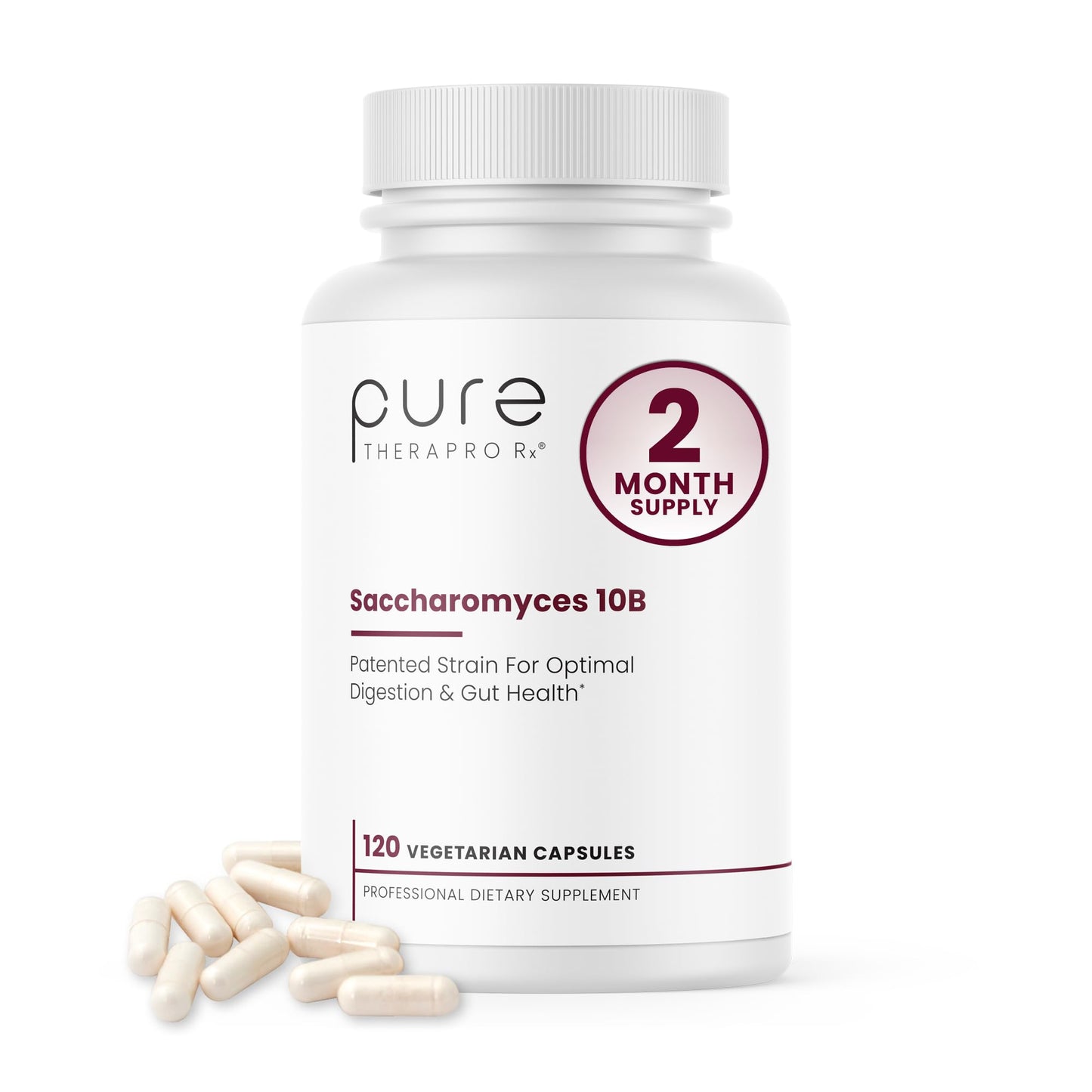 Saccharomyces Boulardii Probiotics 10 Billion CFU Made in USA | No Fillers Patented Strain: Lynside CNCM I-3799 Probiotics for Men and Women Pure Therapro Rx
