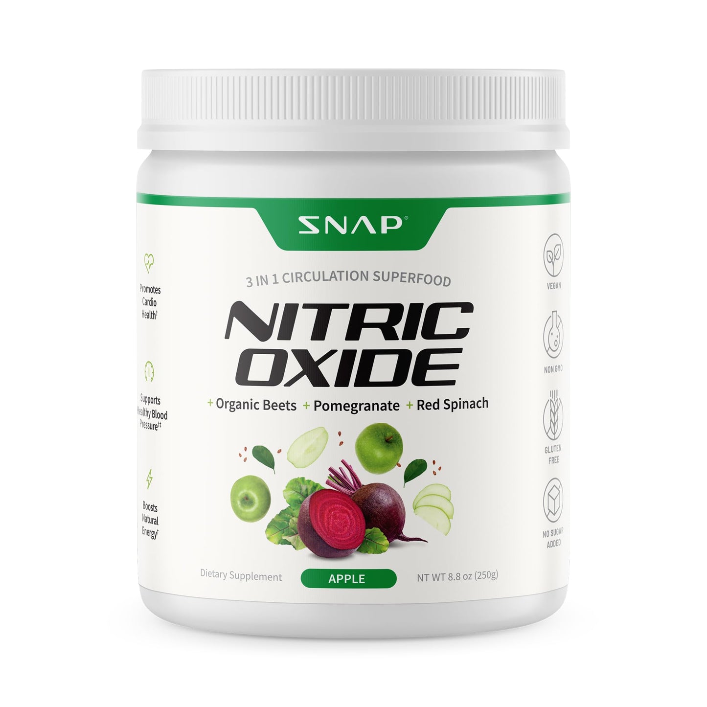 Snap Supplements Organic Beet Root Powder Nitric Oxide Supplement for Men & Women, Red Spinach & Pomegranate, Supports Healthy Energy & Blood Pressure Already Snap Supplements