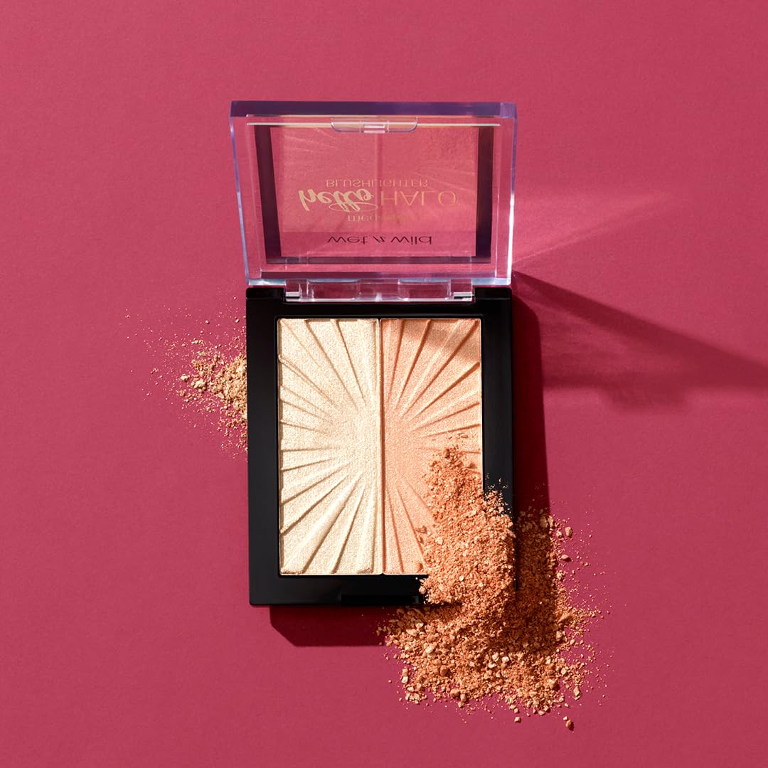 Wet n Wild MegaGlo Blushlighter, Blendable Blush & Highlighter Set, Shimmery Metallic Finish, Highlight Bling wet n wild