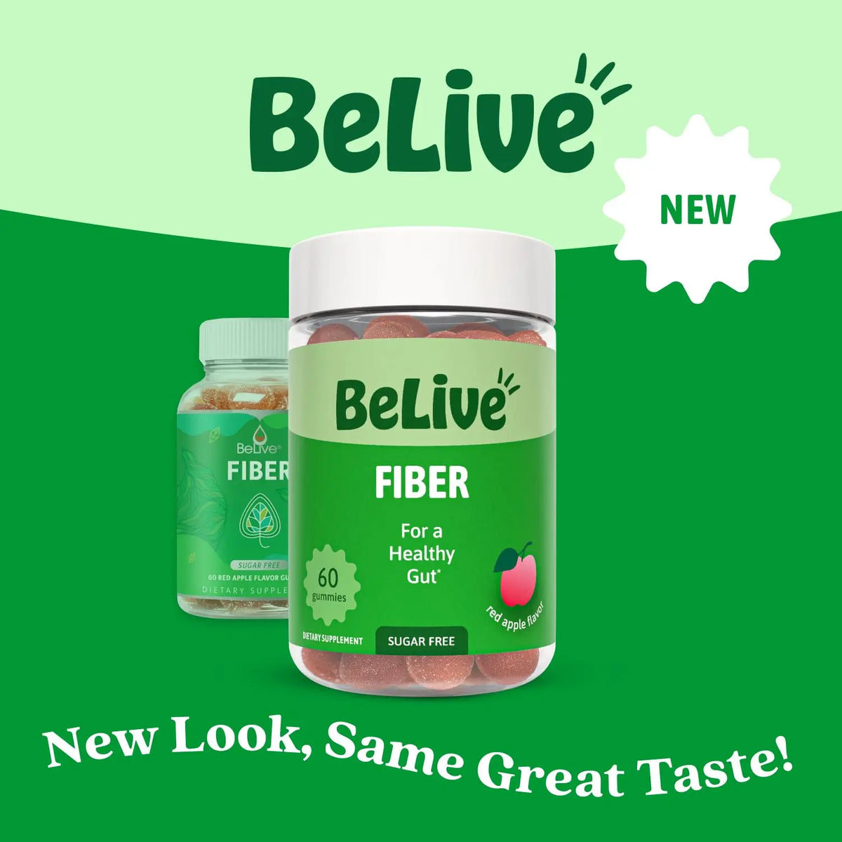 BeLive Fiber Gummies - Sugar Free Prebiotic Digestive Health and Regularity Supplement - Chicory Root & Inulin BeLive