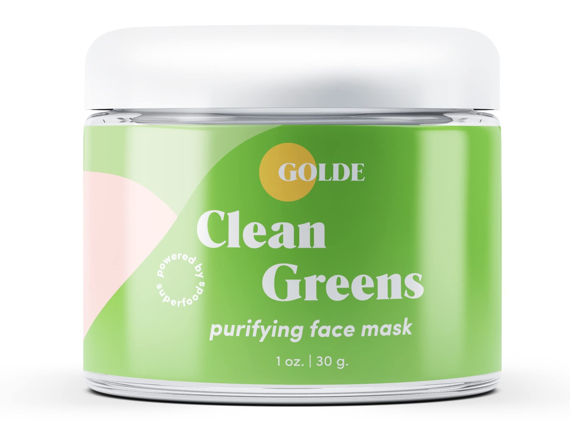GOLDE - Clean Greens Superfood Face Mask - Made w/Chlorella & Spirulina - Great for Acne Prone, Oily & Dry Skin, Hydrating - Gentle Cleanser - Vegan - Aluminum-Free - 30g Jar GOLDE buy australia supplements