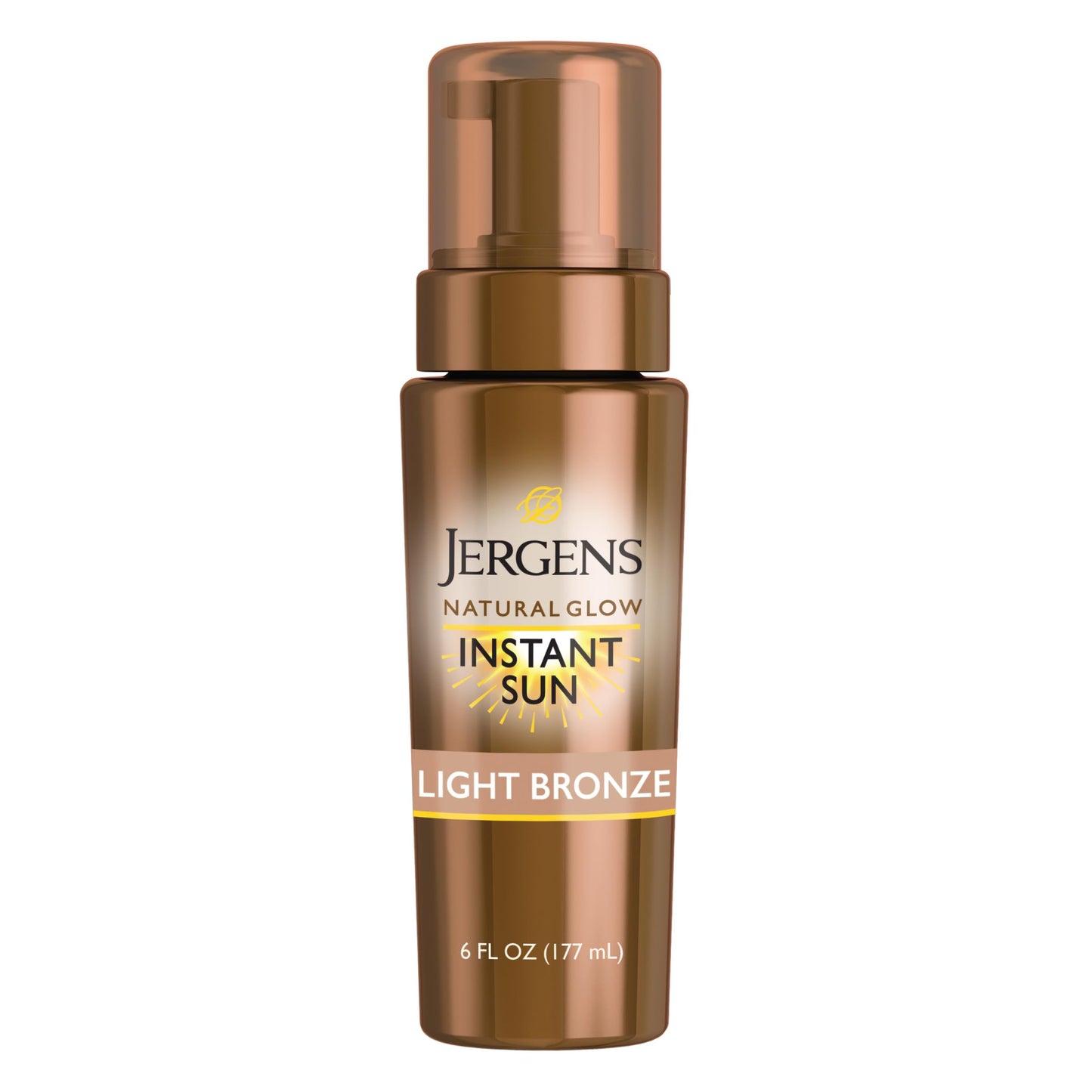 Jergens Natural Glow Instant Sun Body Mousse, Self Tanner for Light Bronze Tan, Sunless Tanning Body Bronzer Jergens
