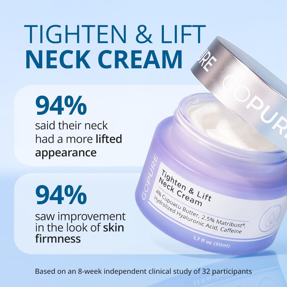 goPure Tighten & Lift Neck & Chest Moisturizer Cream for Visibly Firming, Tightening