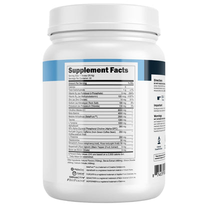 Transparent Labs Bulk Pre Workout Powder - Naturally Sweetened Preworkout for Men & Women, Pre Work Out for Muscle Building & Strength w/Beta Alanine & BetaPure - 30 Servings, Strawberry Lemonade