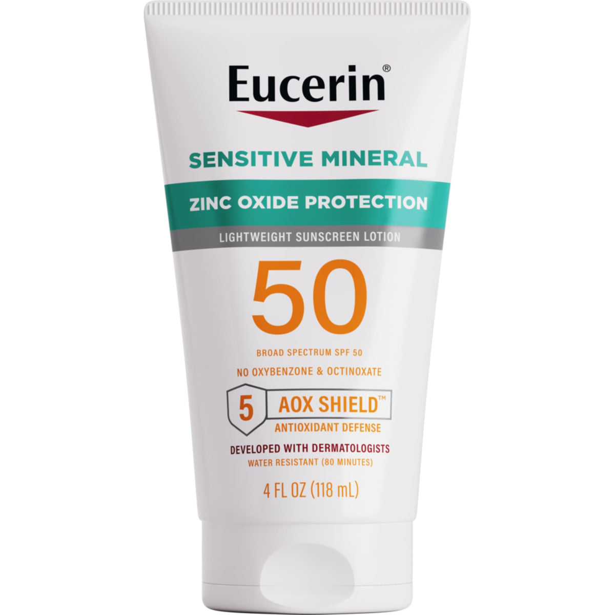 Eucerin Sun Sensitive Mineral Sunscreen Lotion, Face, Body, SPF 50, 4 FL OZ Eucerin