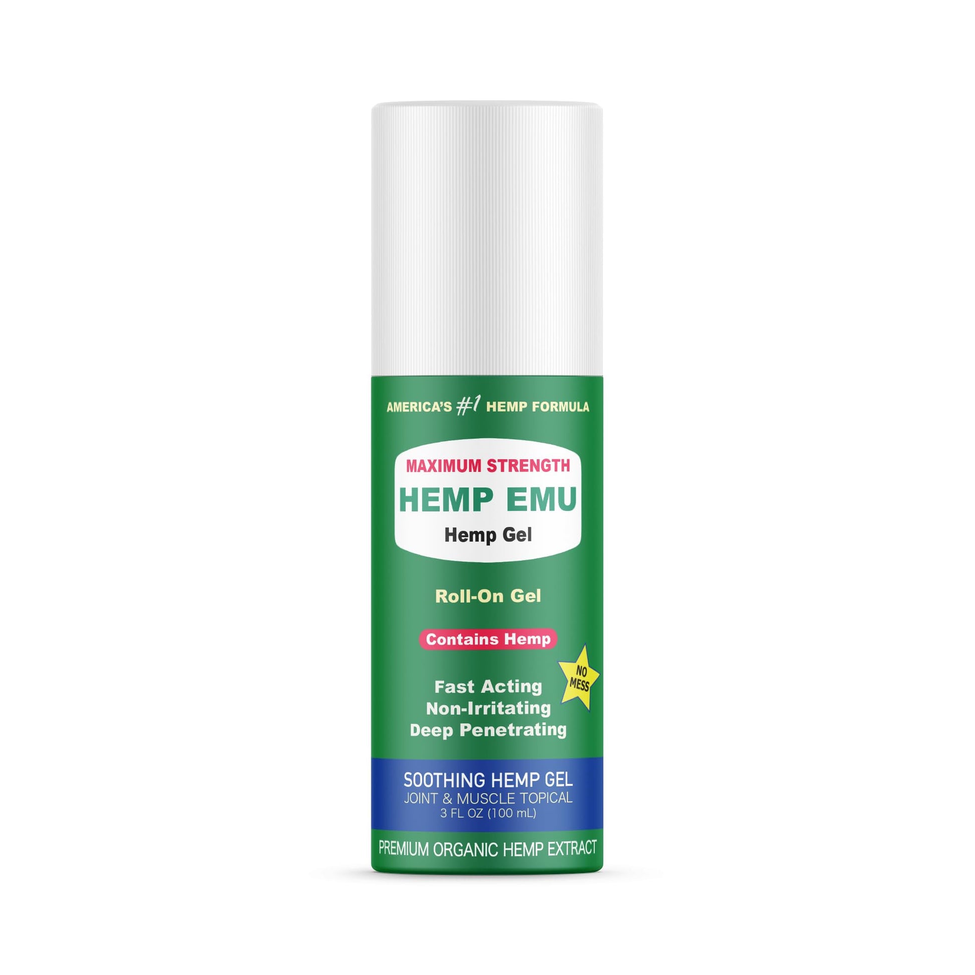 Hemp Emu - Hemp Roll On Gel - Muscle Rub for Back & Joint Discomfort - Soothing Gel with Organic Hemp Oil, Emu Oil, Menthol, Eucalyptus, Aloe Vera Hemp Emu buy australia supplements