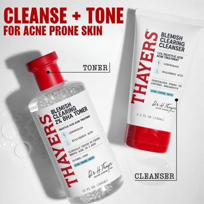 Thayers Blemish Clearing Salicylic Acid Toner, Acne Treatment Face Toner with 2% Salicylic Acid, Soothing and Non-Stripping Skin Care, 12 Fl Oz THAYERS
