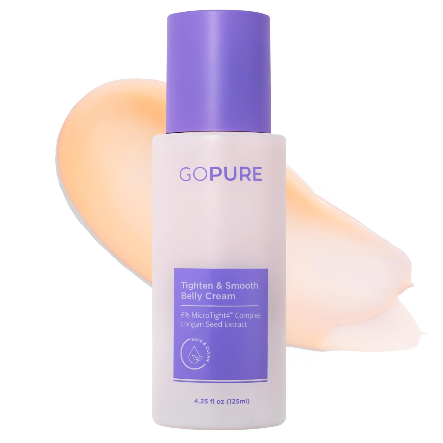 goPure Firming Belly Cream - Body Firming Moisturizer for Visible Cellulite & Stretch Mark Reduction, 4.25oz goPure