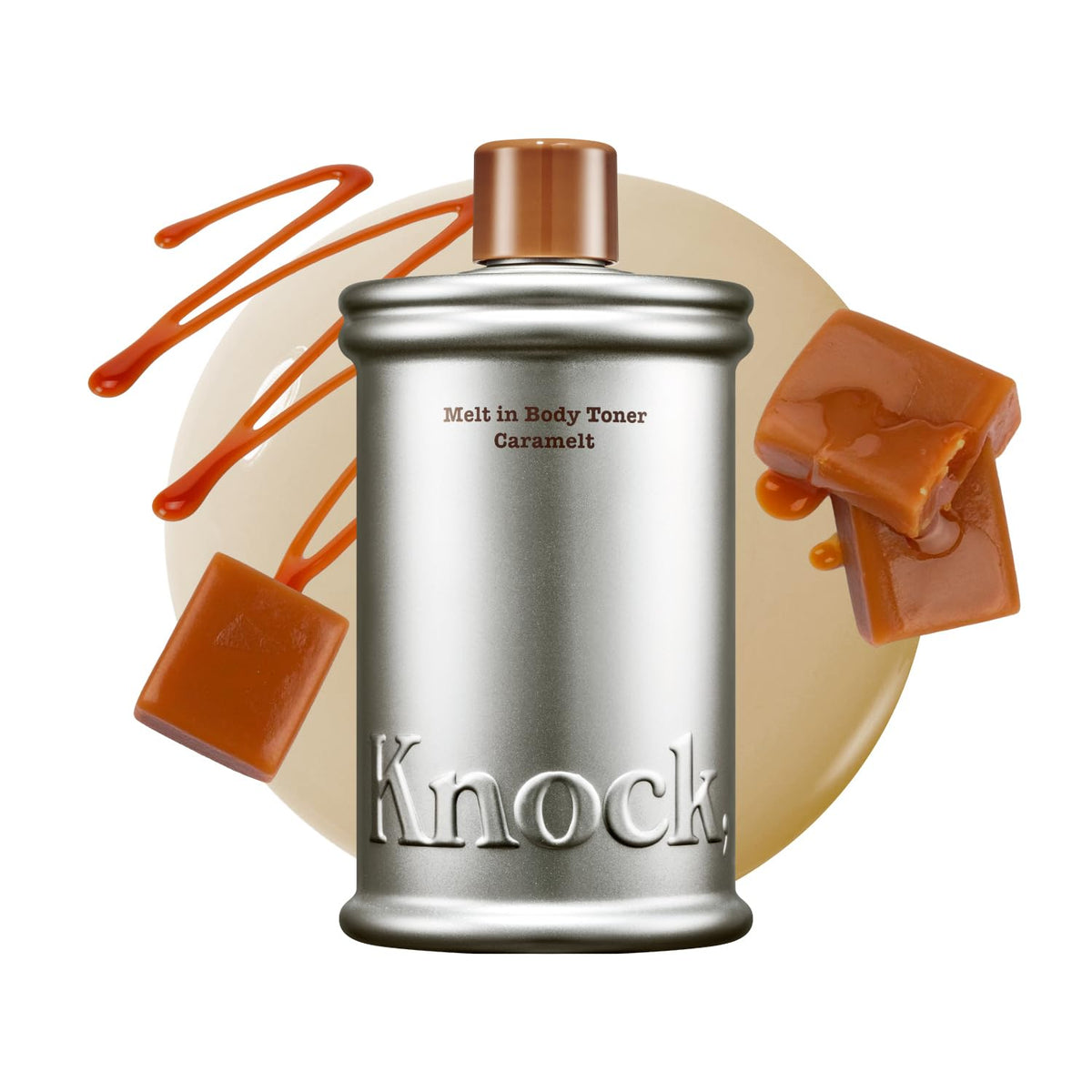 Knock Melt-In Body Toner Caramelt, Milky Body Moisturizer with Ceramide Knock
