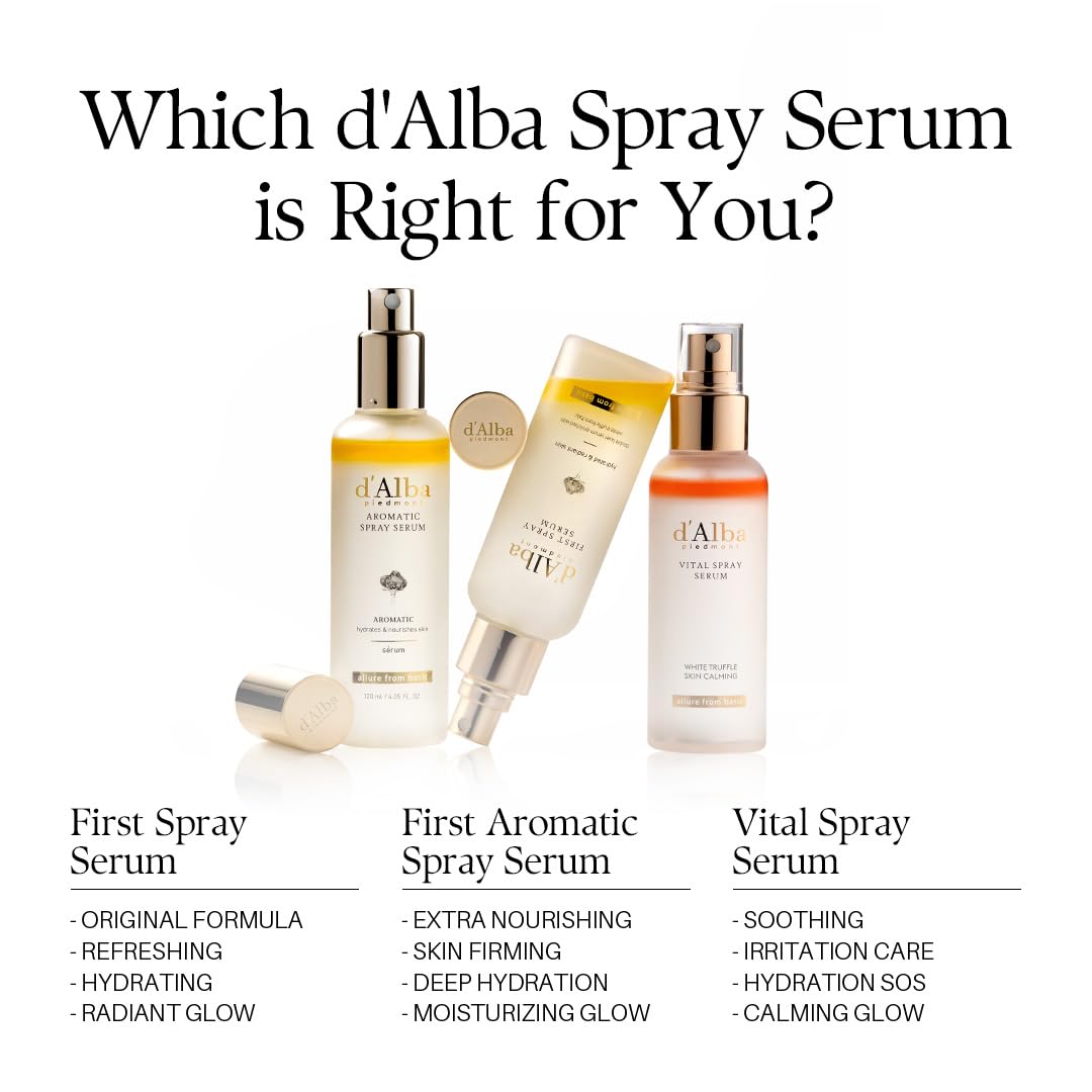 d'alba Piedmont Italian White Truffle First Aromatic Spray Serum, Fragrant VEGAN Glowy Antioxidant Face Mist d'alba Piedmont