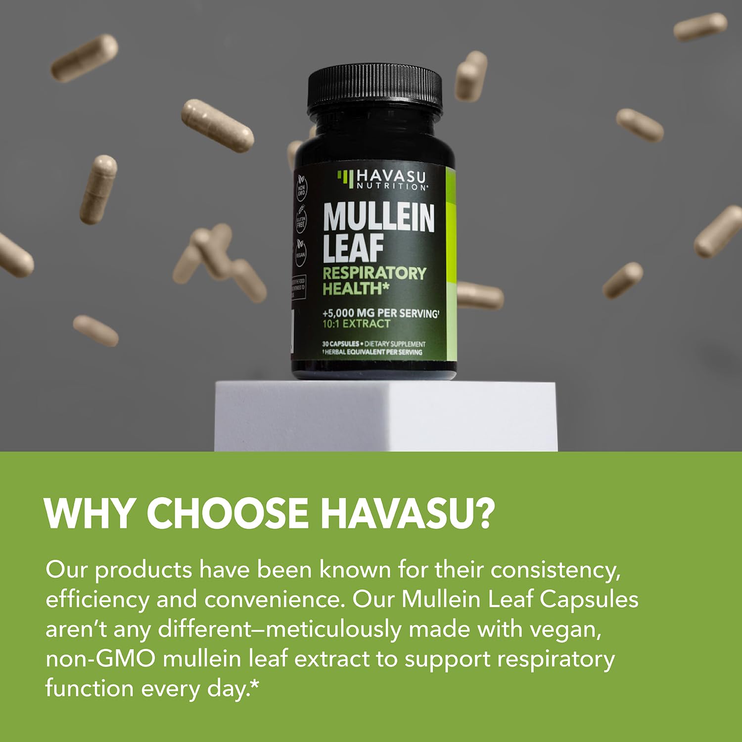 500mg Mullein Extract for Lung Support and Respiratory Health, 30 Count | Mullein Leaf Capsules for Respiratory Health, Vegan, Non-GMO Herbal Supplement for Overall Daily Wellness, 1 Month Supply Gsupps Australia