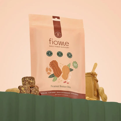 Fiome Fiber Bites - 5g Daily Fiber Supplement - Supports Regularity, Digestion and Gut Health - All Natural Ingredients, 30 Servings, Peanut Butter Flavor Fiome