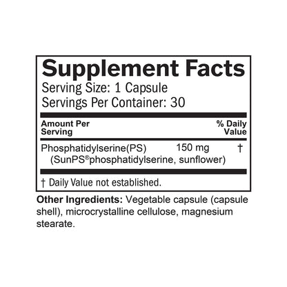 BRAINMD Dr Amen NeuroPS - 30 Capsules - 150 mg PhosphatidylSerine - Promotes Mental Focus, Energy & Memory - Gluten Free - 30 Servings