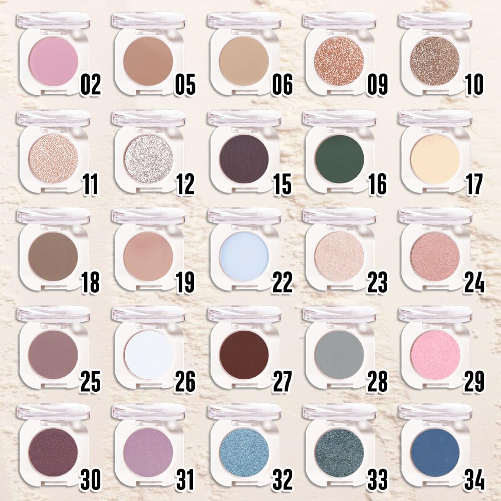 FeiCuiYun Glitter Shimmer Sparkle Eye Shadow Palette Makeup for Older Women, Pearl White Silver Glitter Shimmer Metallic Holographic Iridescent Cream Iridescent Single Monochrome Eyeshadow Makeup, 11 FeiCuiYun