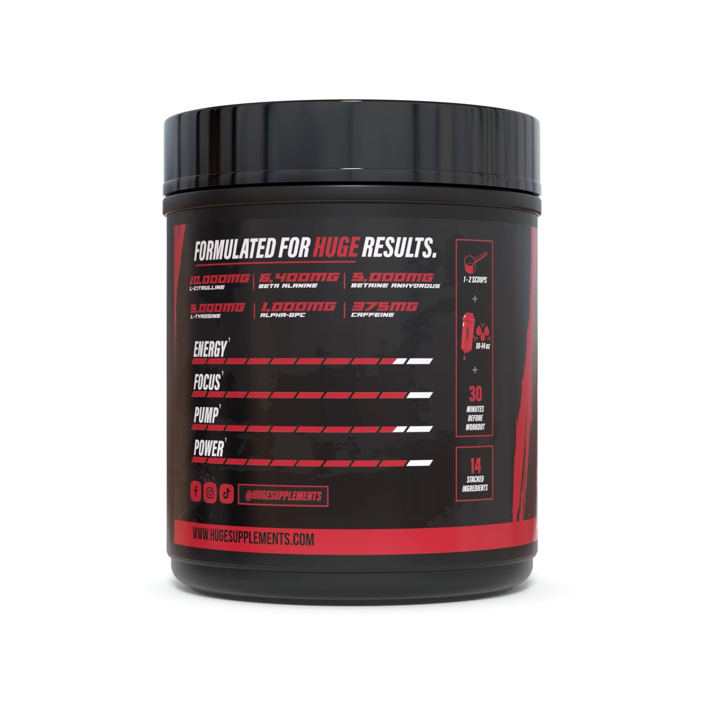 Wrecked Pre Workout Powder, Advanced Formula, Boosts Energy, Focus, Pumps & Performance, 10g L-Citrulline, 6.4g Beta Alanine, 5g Tyrosine, 1g Alpha GPC, 375mg Fast-Acting Caffeine & More (40 Servings)