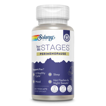 SOLARAY Perimenopause her Life Stages - Perimenopause Supplements Women - Hot Flashes, Menopause Support - Saffron and Chasteberry - Made Without Hormones - 60-Day Guarantee - 30 Servings, 60 VegCaps SOLARAY buy australia supplements