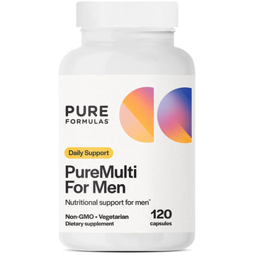 PureFormulas PureMulti for Men - Daily Comprehensive Multivitamin for Men's Health, Vitality, Energy, Focus, & Performance. Mens Vitamins A, C, D, E, & B12 PureFormulas buy australia supplements