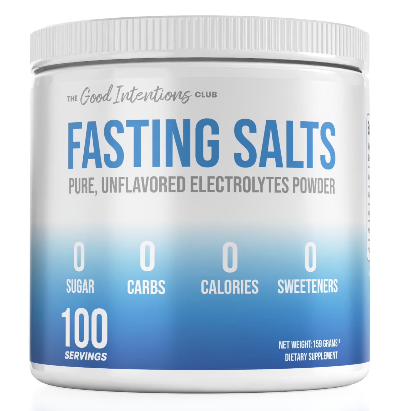 The Good Intentions Club Fasting Electrolytes - Unflavored Electrolyte Powder - 100 Servings - Fasting Salts - Fasting Supplement - Electrolytes for Fasting The Good Intentions Club buy australia supplements