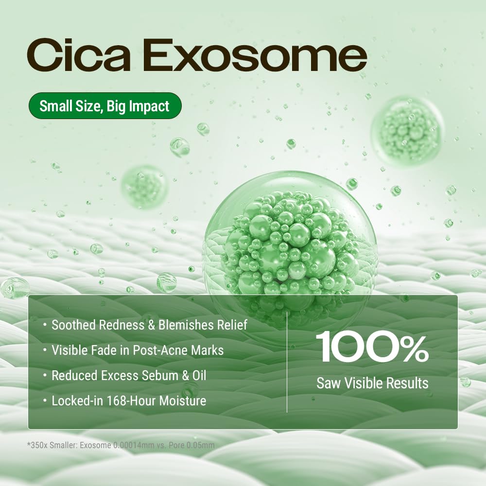 YUMU Cica Exosome Zinc Blemish Relief Cream, Face Moisturizer for Sensitive, Acne-Prone Skin, Lightweight, Breakouts, Barrier Repair, Hydration, Soothing, Oil-Free, Korean Skincare (80 ml/2.70 fl.oz.) YUMU