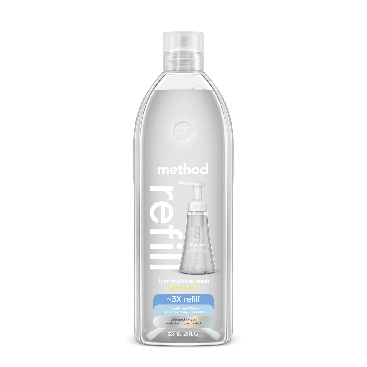 Method Foaming Hand Soap, Refill, Sweet Water, Recyclable Bottle, 28 oz, (Pack of 1) (Packaging May Vary) Method