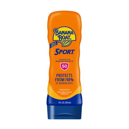 Banana Boat Sport Ultra SPF 50 Sunscreen Lotion, 8oz | Banana Boat Sunscreen SPF 50 Lotion, Oxybenzone Free Banana Boat