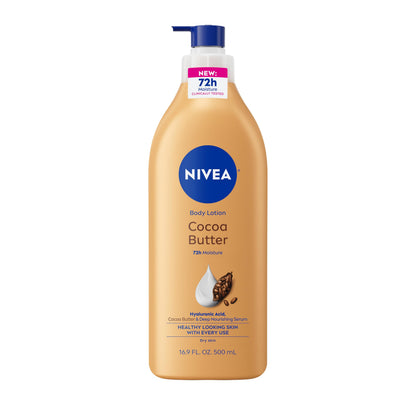 NIVEA Cocoa Butter Body Lotion for Dry Skin with Hyaluronic Acid, 16.9 Oz NIVEA