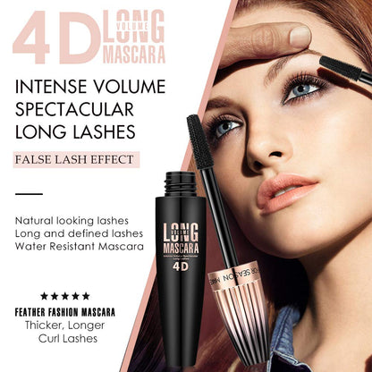 4D Silk Fiber Lash Mascara, Waterproof Long Lasting Mascara Black Volume and Length Natural, Exquisitely Full, Lengthening Thickening Softer Fuller Lashes Amplify Smudge-Proof Eyelash Mascaras,1 Pack FGHJ
