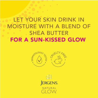Jergens Natural Glow In Shower Lotion, Self Tanner for Medium to Deep Skin Tone, Sunless Tanning Wet Skin Lotion for Gradual Jergens