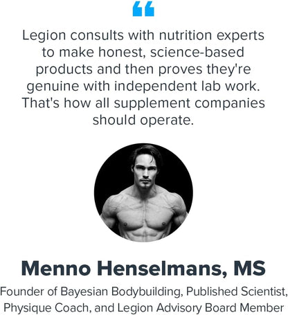 LEGION DHEA 50mg Supplement for Men & Women – Supports Hormone Balance & Wellness, Helps Maintain Energy, Immune System & Bone Strength, Naturally Sweetened, Non-GMO, Gluten-Free (120 Servings)