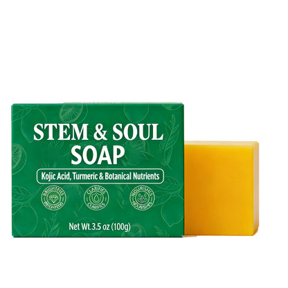 Stem and Soul Soap, Upgraded Stem & Soul Turmeric Lemon Soap Bar For Dark Spots, Support Nourishes And Clarifies Help Cleaning Facial And Body Skin, And Suitable Dry And Oily Skin. (1 Pcs) Stem and Soul