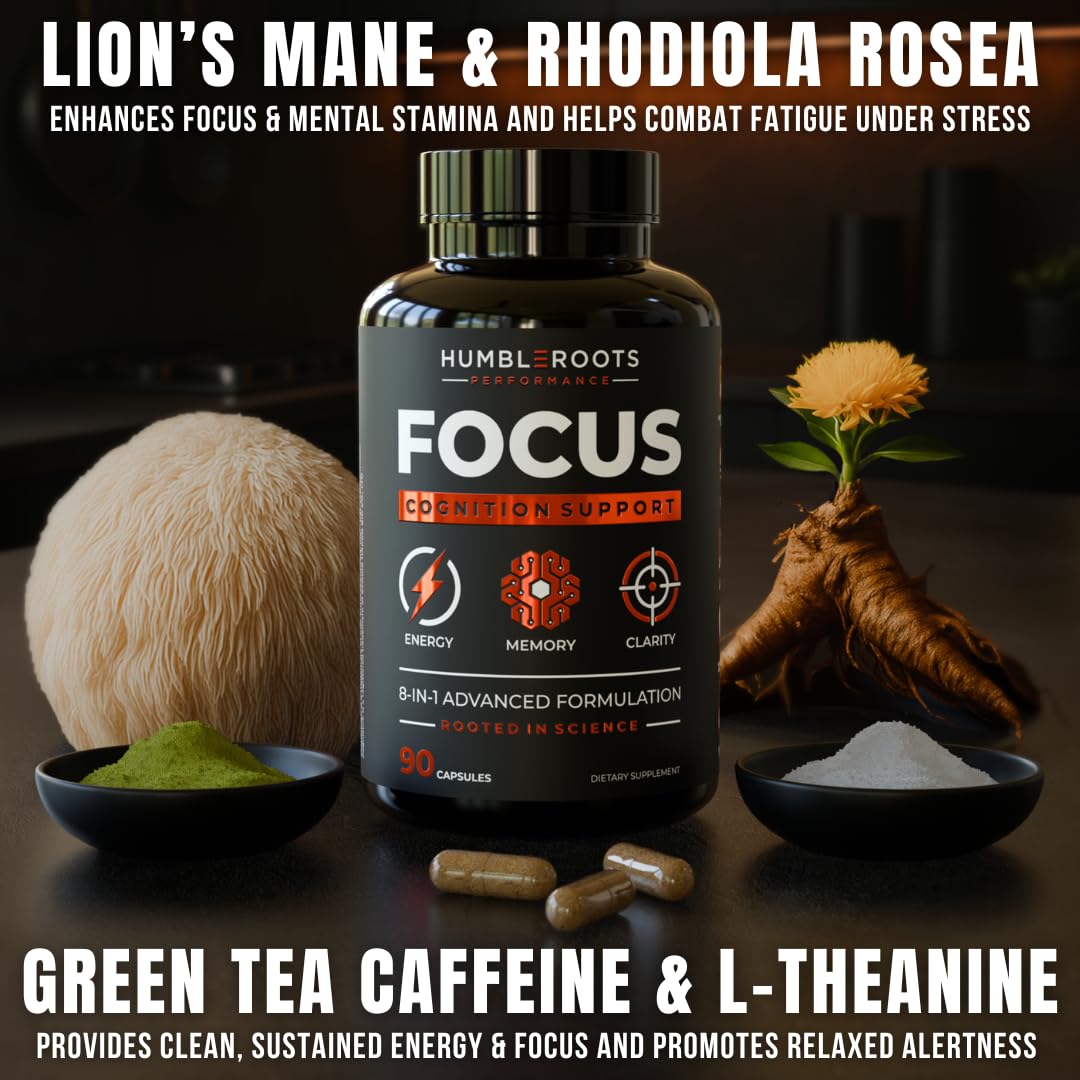 Advanced Nootropic Brain Supplement for Energy, Memory, & Focus | Lion's Mane, Caffeine, L-Theanine, and 5 Additional All-Natural Ingredients to Improve Cognitive Health (90 Capsules) HUMBLEROOTS PERFORMANCE buy australia supplements