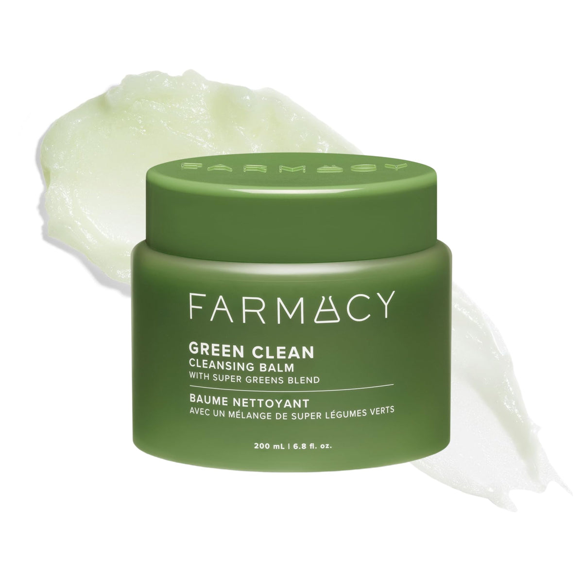 Farmacy Makeup Remover Cleansing Balm - Green Clean Waterproof Makeup Remover Balm + Oil Cleanser for Face - Gently Melts Make Up + SPF - Hydrates + Softens Skin with Super Greens + Papaya (200ml) Farmacy