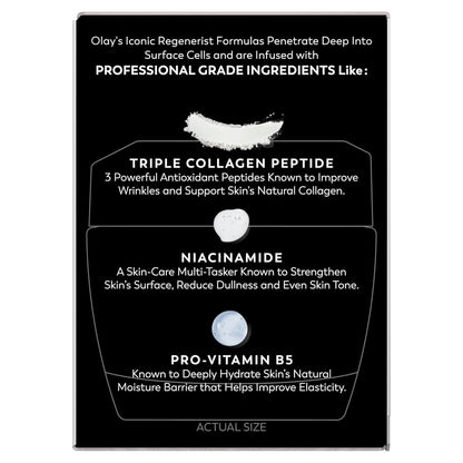 Olay Face Moisturizer, Regenerist Micro-Sculpting Cream for Women, Fragrance-Free - Anti-Aging, Anti-Wrinkle, Firming Skin Care - Triple Collagen Cream, Peptide, Hyaluronic Acid, Niacinamide, 2.6oz Olay