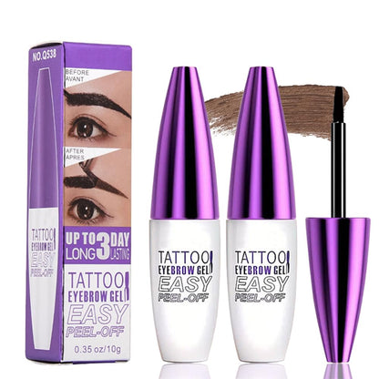 2Pcs Dark Brown Peel Off Brow Tint Gel - Waterproof & Sweatproof Tattoo Effect, Transfer-Resistant Multi-Day Wear, All Skin Types Mother’s Day Women's Day Gift Set GHFCZOO