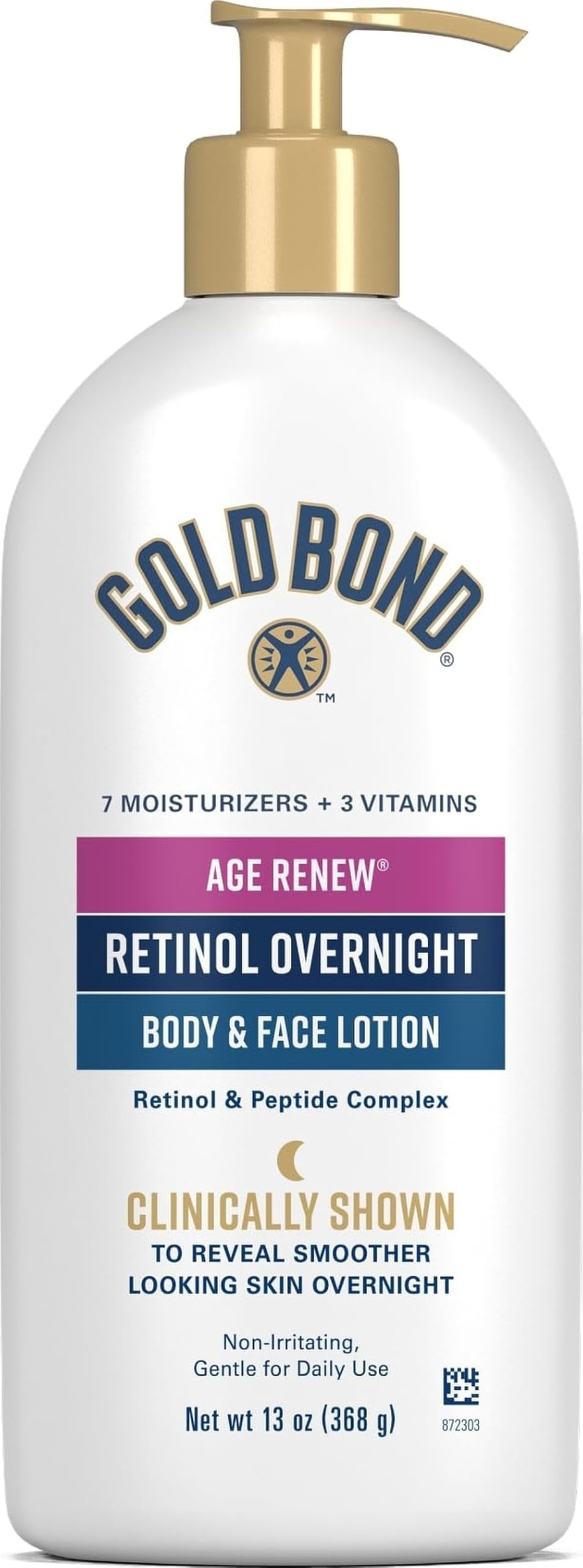 Gold Bond Age Renew Retinol Overnight Body & Face Lotion, 13 Oz Gold Bond