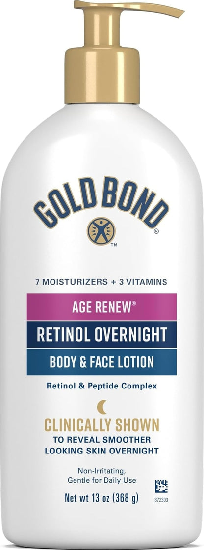 Gold Bond Age Renew Retinol Overnight Body & Face Lotion, 13 Oz Gold Bond