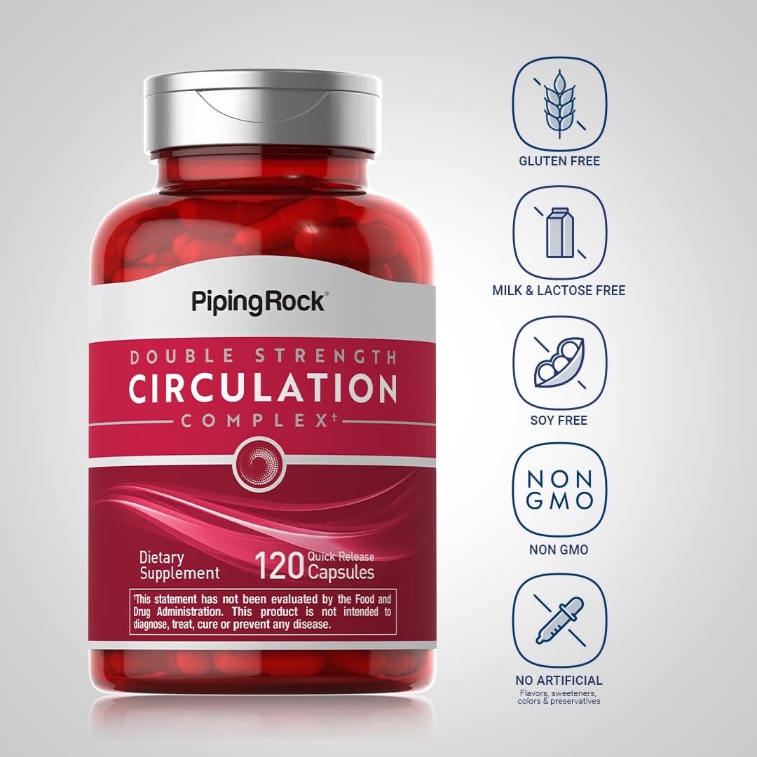Piping Rock Circulation Supplement | 120 Capsules | Double Strength Complex | Non-GMO, Gluten Free Piping Rock buy australia supplements