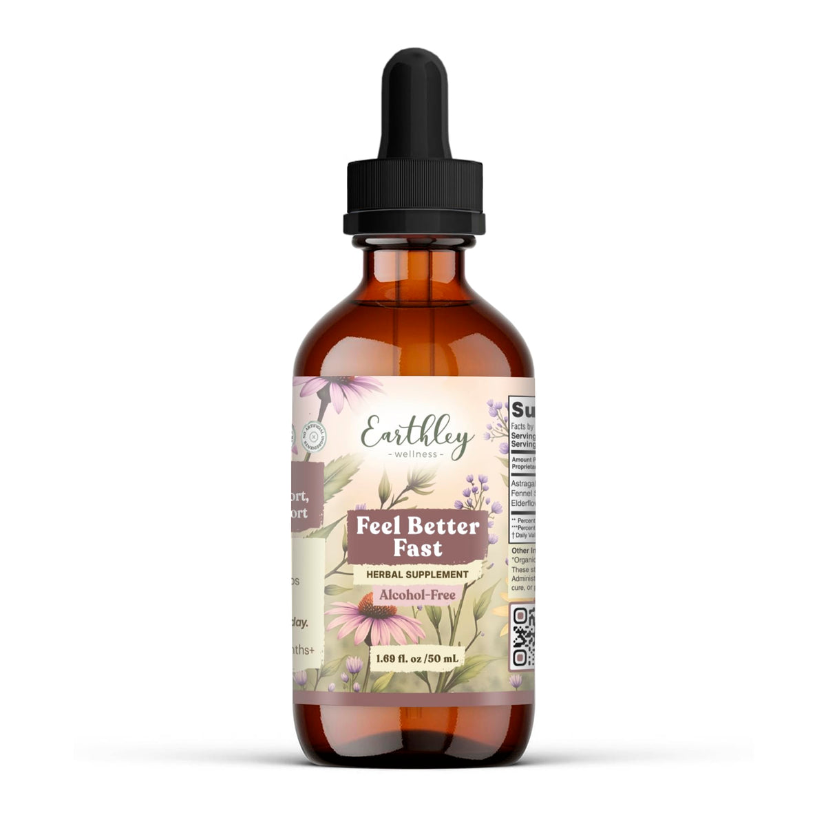 Earthley Wellness Feel Better Fast, All-Natural Relief for Minor Ailments, Organic Herbal Formula, Supports Immune & Digestive Health, Echinacea Root and More Earthley Wellness